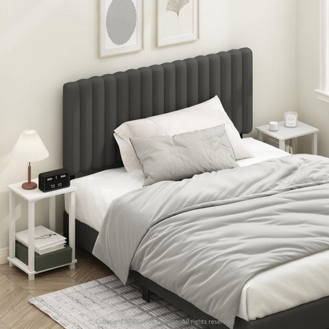 Furinno SIMPLISTIC Night Stand Set of 2, 2-Tier Small Nightstand with Open Shelf, Toolless Bedside Table, End Table, Side Table, for Bedroom