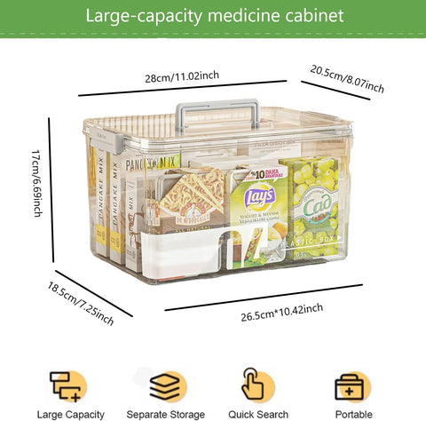Yongheng Medicine box, Medicine storage Box, Medicine Storage Box Large, Portable with Lid Medication Storage Box