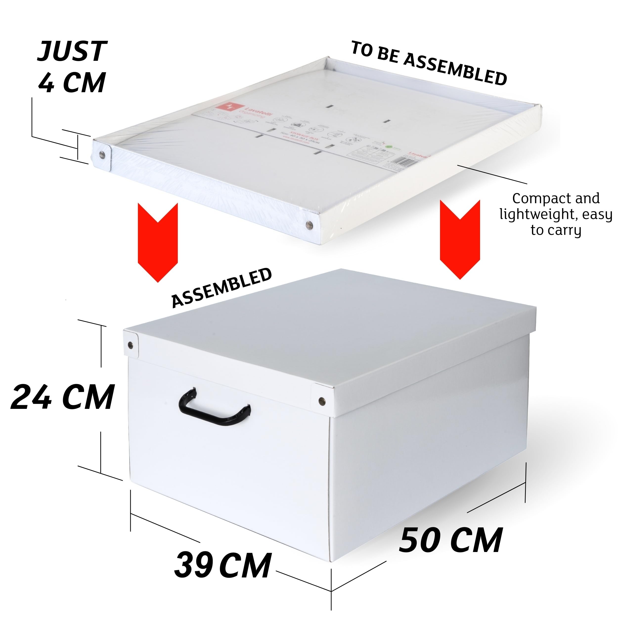 Lavatelli Set of 6 Cardboard Storage Boxes with Lid Botanic 39x50x24cm