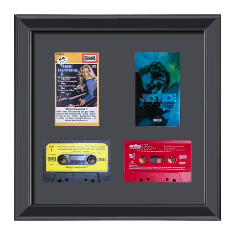 Cassette Tape Storage Shadow Box Display Cabinet,Cassette Storage Display Frame,Cassette Tape Case Display Frame with EVA Foam Lining,Retro Music