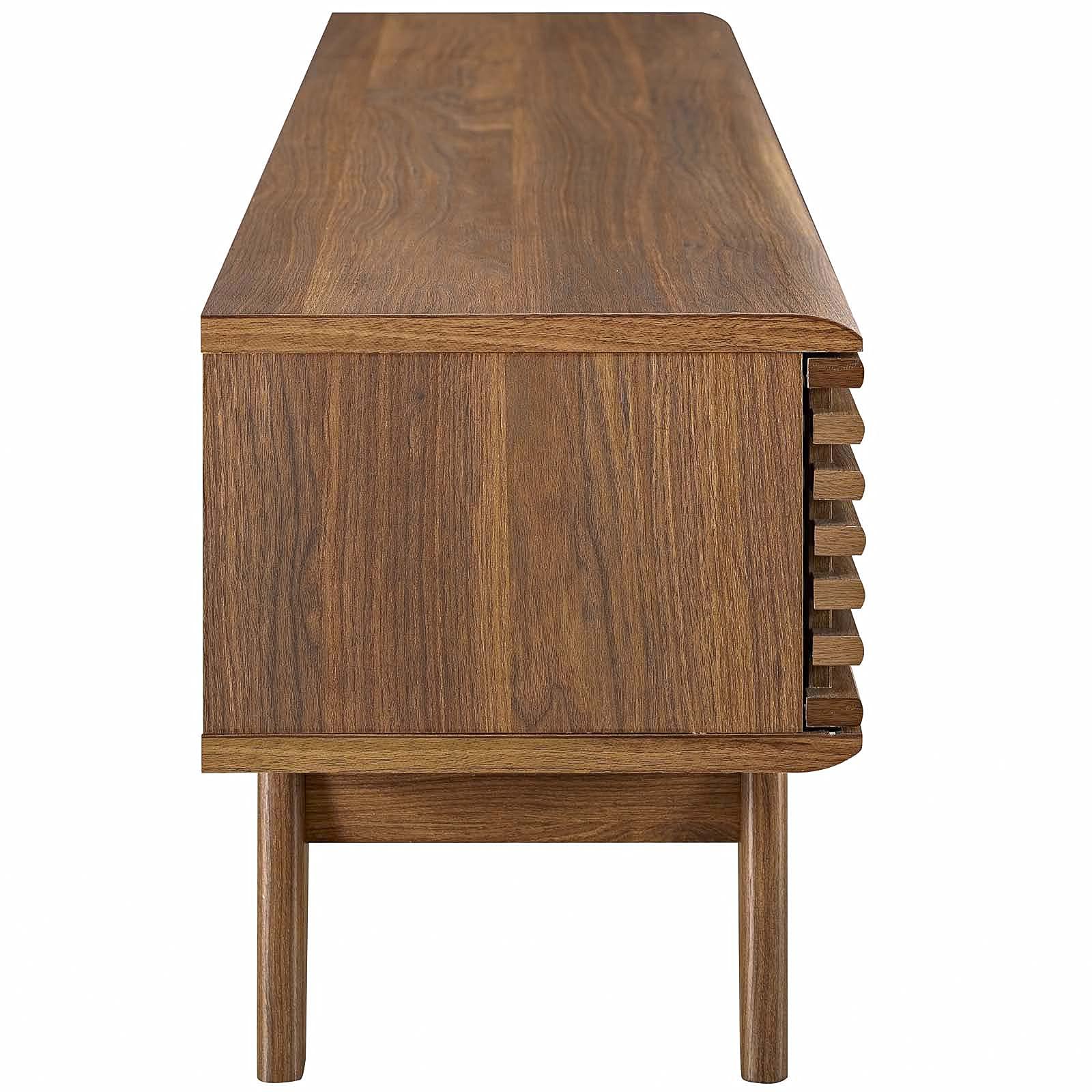 "Modway Render Mid-Century Modern Low Profile 59 Inch TV Stand, Wood, Walnut,"59" tv stand