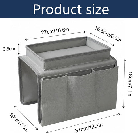 SIXHAOBU Sofa Armrest Organizer with Tray, Versatile Armchair Tray Waterproof Sofa Arm Chair Table Holder Non-Slip Armrest Organiser with 4 Bags for