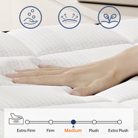 LETMOON 4FT6 Double Mattress, 25cm Pocket Sprung & Memory Foam Hybrid Bed