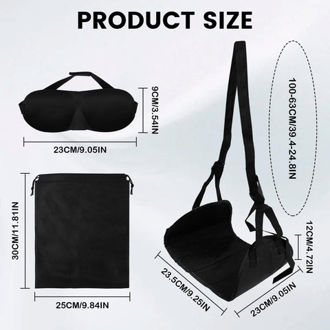 Foot Hammock for Plane Travel, Airplane Footrest Hammock with Extended Adjustment Strap, Portable Desk Foot Hammock to Relax Your Feet