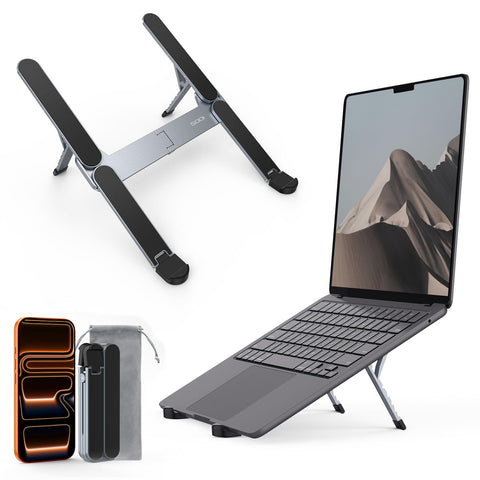 SODI Laptop Stand, Pocket-sized, Foldable and Portable Laptop Stand, 6 Adjustable Levels, Lightweight for Travel/Library/Cafe
