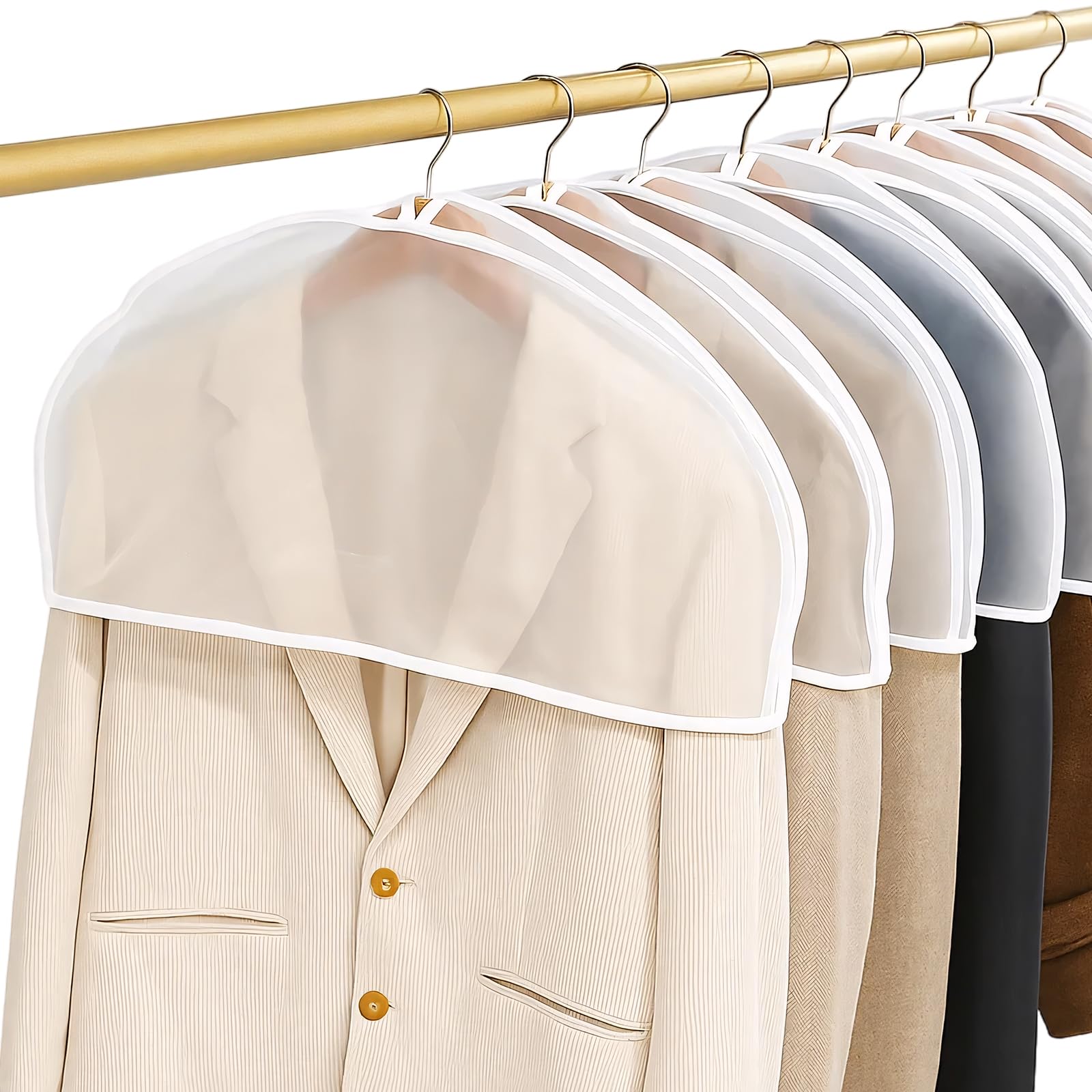 8 Pcs Clothes Covers, Suit Covers For Hanging Clothes, Suit Cover for Hanging Clothes, Suitable for Suits, Dresses,Jackets,Dress Closet Storage