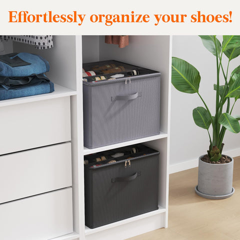 Lifewit Shoe Storage Organiser for Closet, Holder Box, 1 Pack, Gray