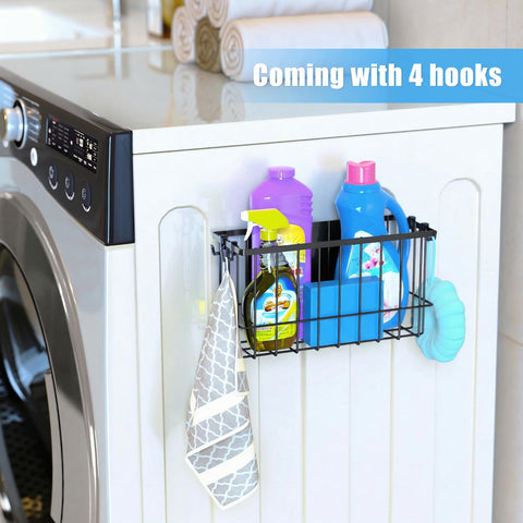 NiHome 2-Pack Magnetic Fridge Shelf Baskets, 14 lb Capacity, Black