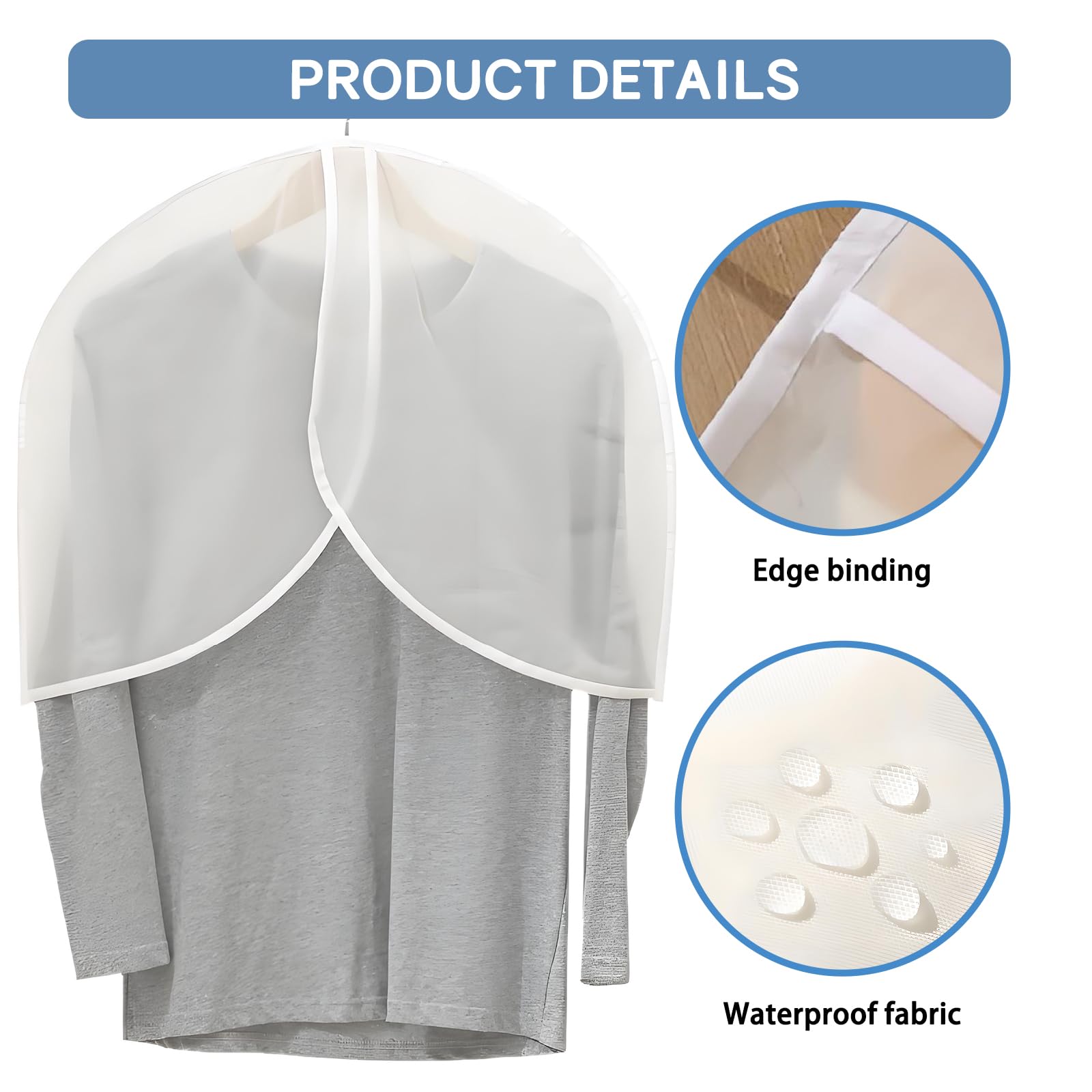 Cuixia Plastic Clothes Covers Protector Bags Shoulder Women Hanging, 4 Pcs