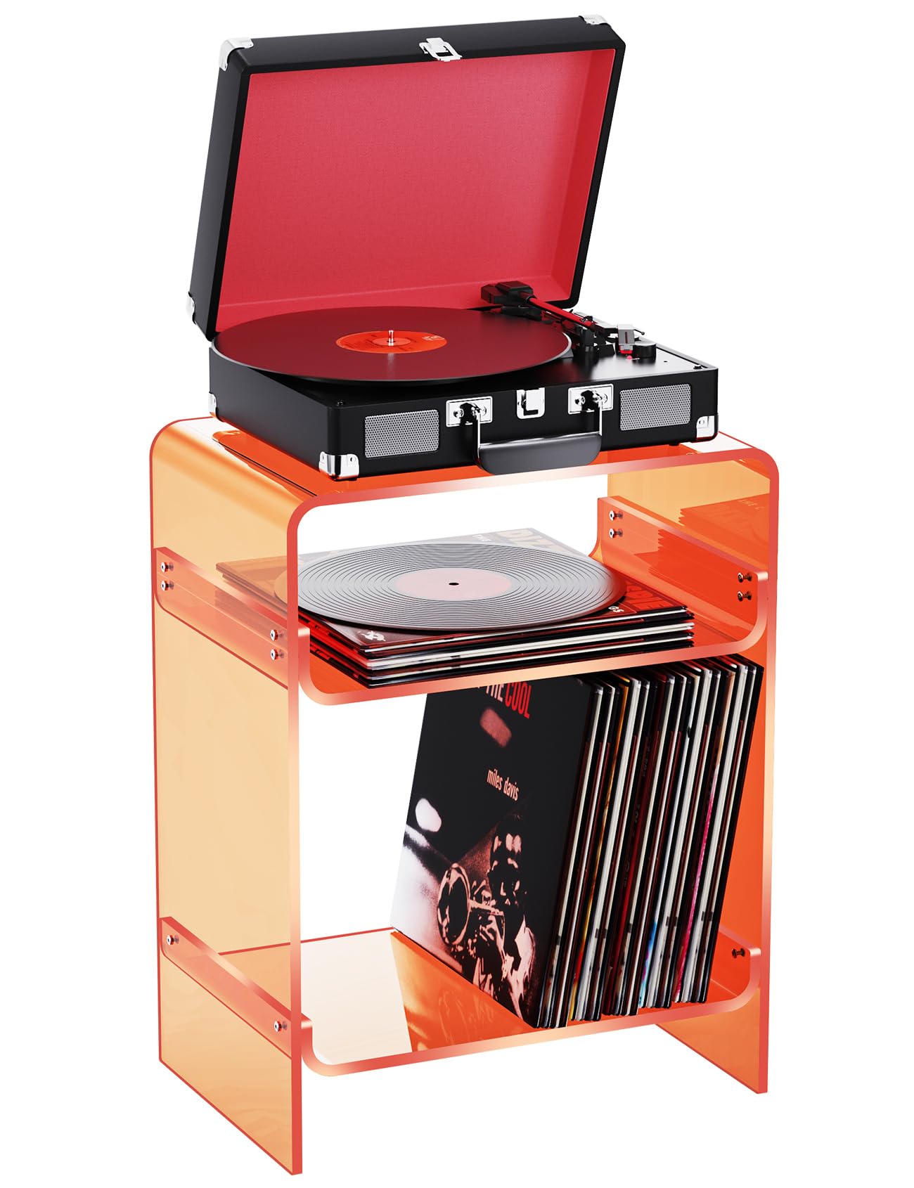 solaround Acrylic Side Table, 45 x 30 x 58 cm, Orange