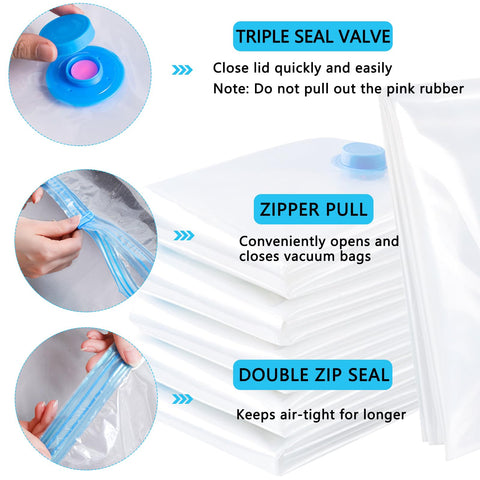 Vacuum Storage Bags - 2 Pack 100X130CM Extra Large Strong Space Saver Compression Bags