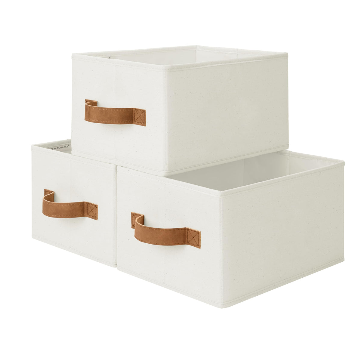 StorageWorks Fabric Storage Boxes, Wardrobe Storage Boxes with Handles, Baskets for Closets, Bedroom Boxes
