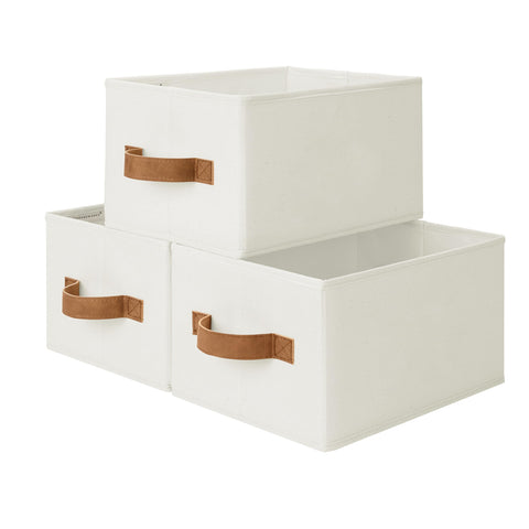 StorageWorks Fabric Storage Boxes, Wardrobe Storage Boxes with Handles, Baskets for Closets, Bedroom Boxes