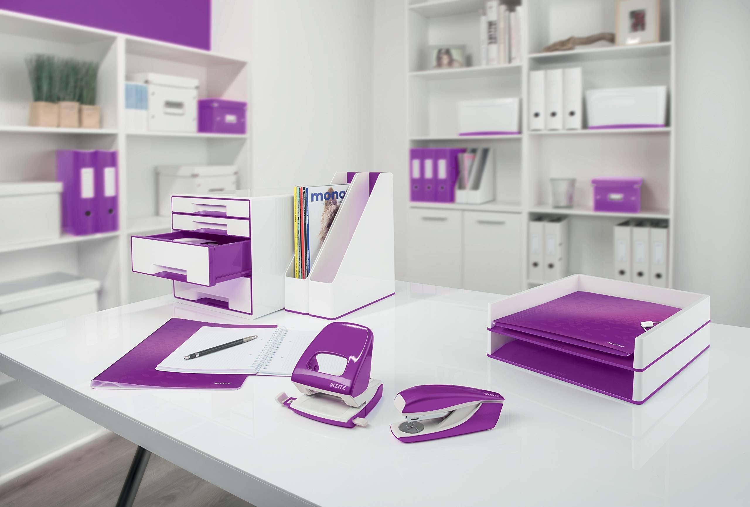 Leitz MyBox WOW Large with lid, Storage Box, Purple