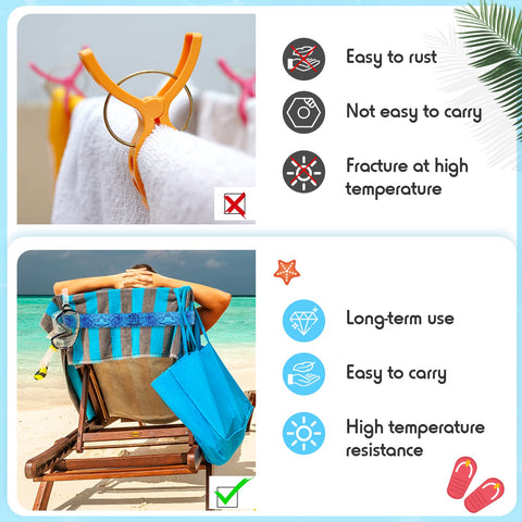 Boao 8 Pack Towel Bands for Beach Chairs Clips Pool Lounge Cruise Chair Strap Holder Elastic Windproof Accessories Summer