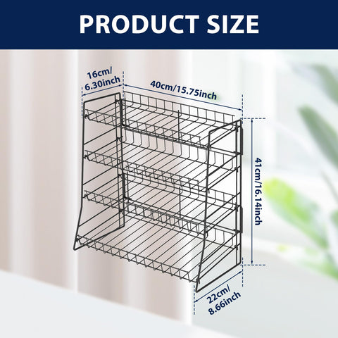 4 Tier Candy Display Rack, Metal Snack Rack Display Stand, Countertop Organiser Shelf for Packaged Crisps & Fruits