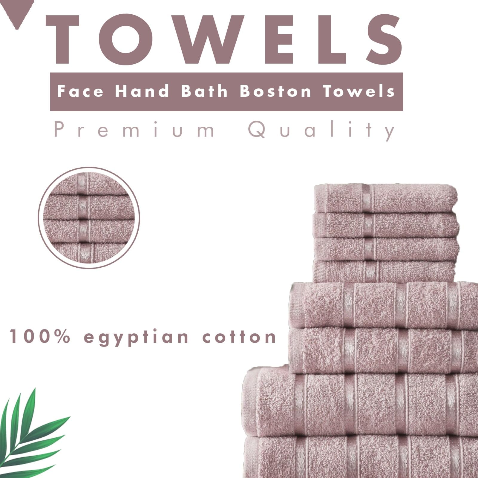 FAIRWAYUK 8-Piece Towels Bale Set for Bathroom, Ultra Soft Premium Quality Water Absorbent Towel Gift Sets, 100% Egyptian Cotton