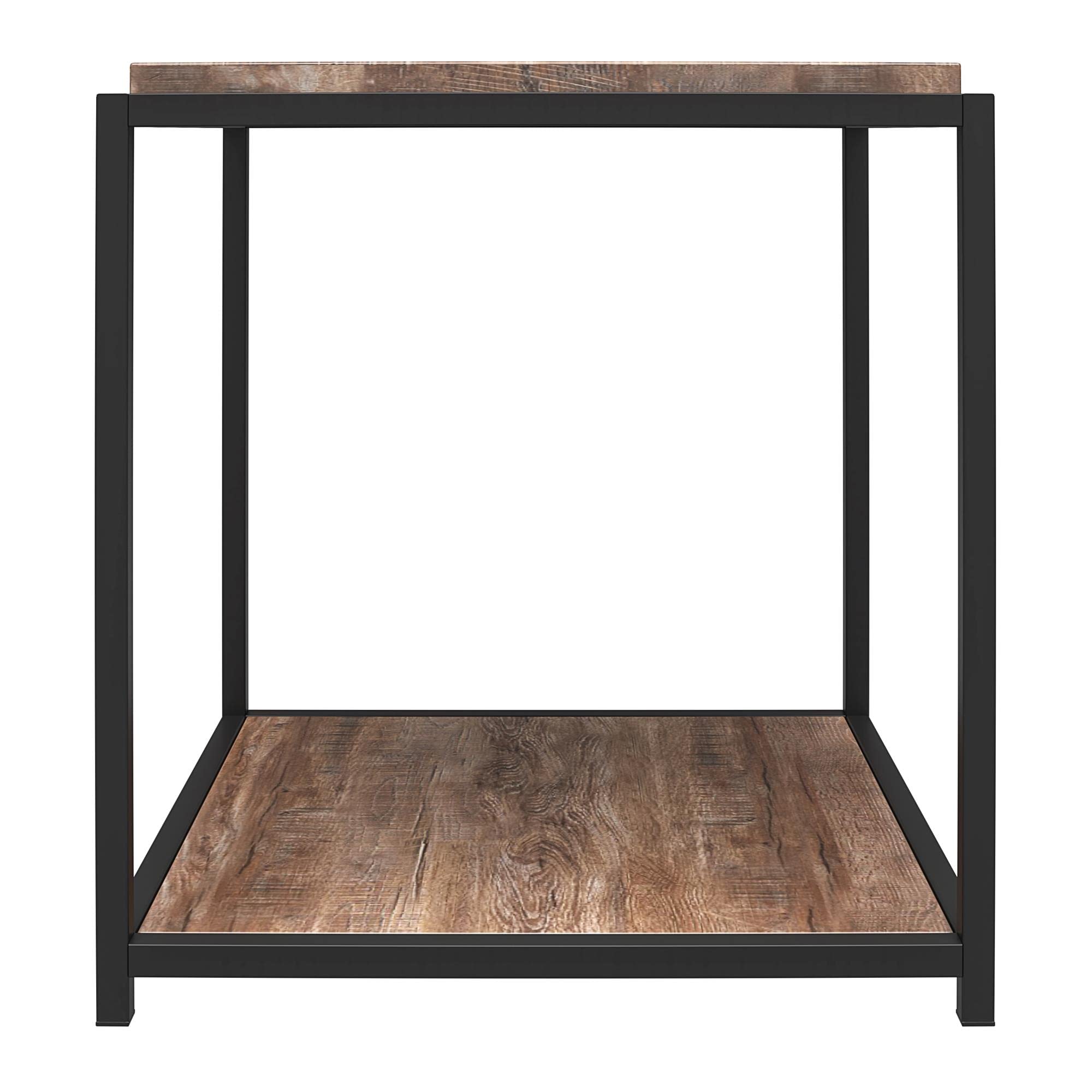 DHP Furniture Quincy End & Side Table, Weathered Oak Look, 49 x 48 x 55cm (WxDxH)