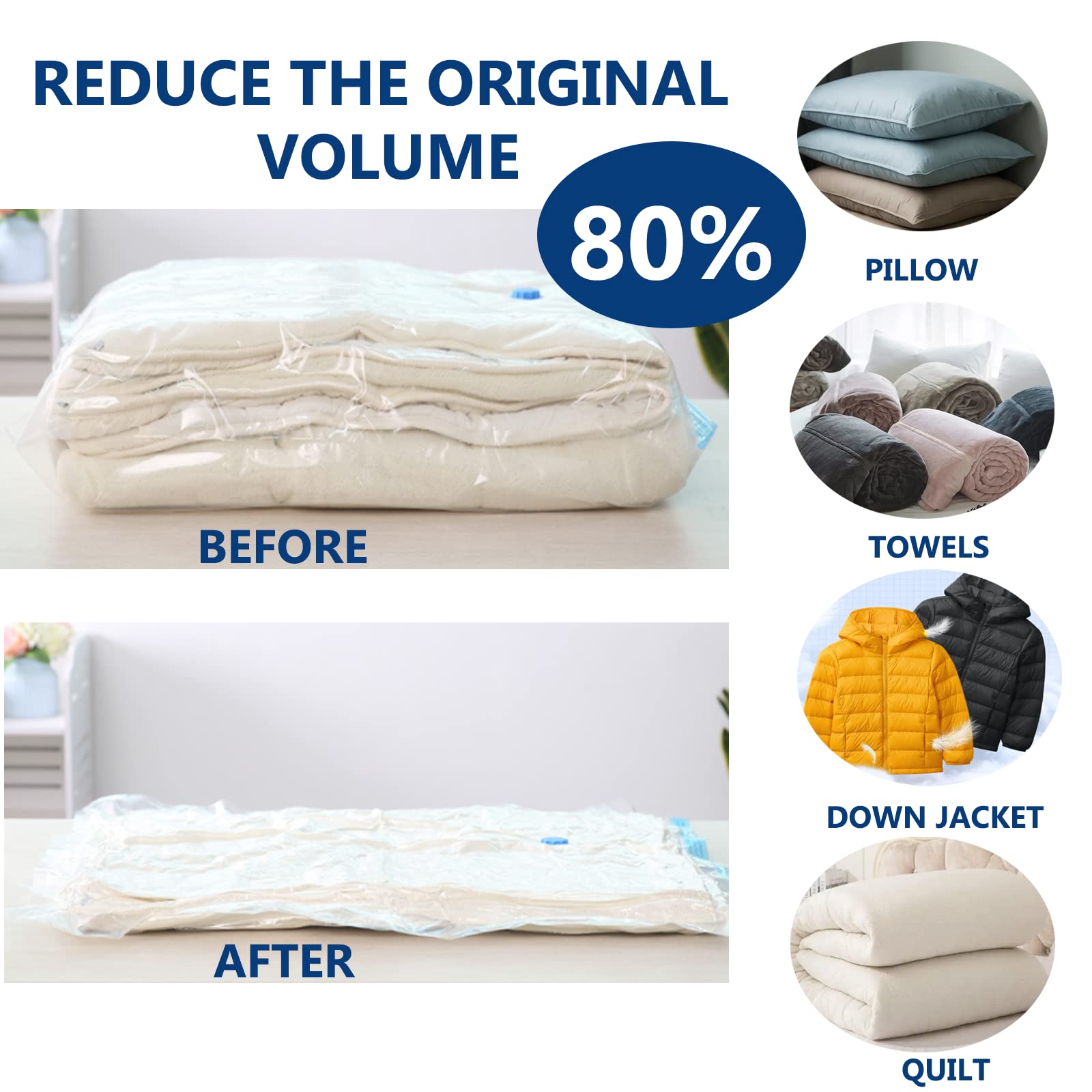 Vacuum Storage Bags - 4 Pack 130 X 100cm Extra Large Reusable Clothes Storage Bags Vacuum Sealer Bags with Double Zip Seal Travel Space Saver Bags