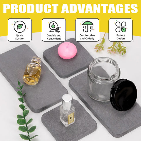 Mardatt 4-in-1 Diatomite Soap Dish Set, Water Absorbent Diatomite Tray, Diatomaceous Earth Coasters Soap Holder