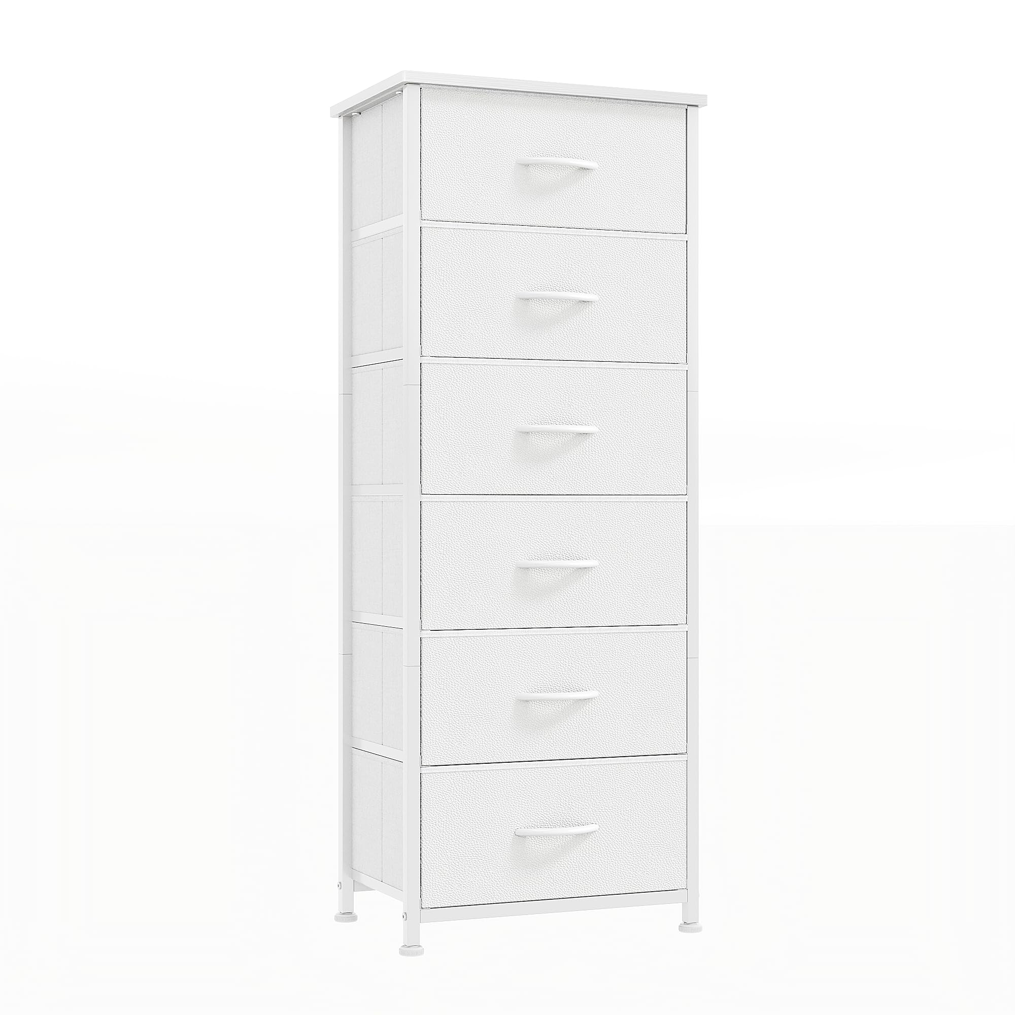 CAIYUN 6 Drawer Tall Dresser, Dresser for Bedroom Entryway Hallway, Closet Storage Drawer, Commode De Chambre, Armoire De Rangement, White