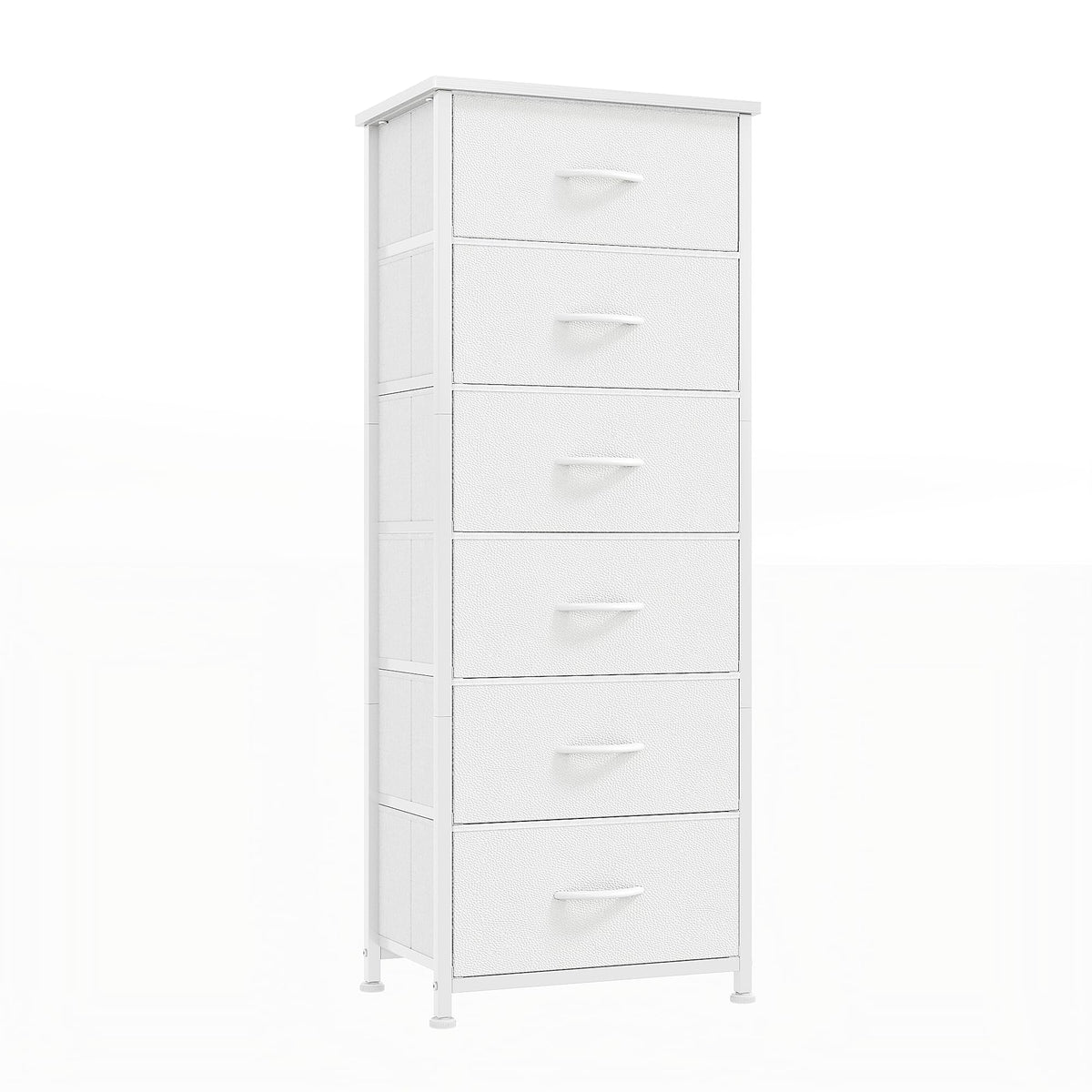 CAIYUN 6 Drawer Tall Dresser, Dresser for Bedroom Entryway Hallway, Closet Storage Drawer, Commode De Chambre, Armoire De Rangement, White