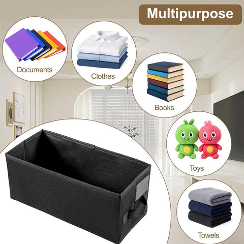 WinHUb CD Storage Boxes Set of 4, Foldable CD DVD Organiser with Lids 35x17x14cm, Holds 30 CDs Full Case, 60 Slim Case or 165 Sleeves