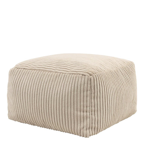 icon Amara Small Cord Bean Bag Footstool with Filling Included, Beige