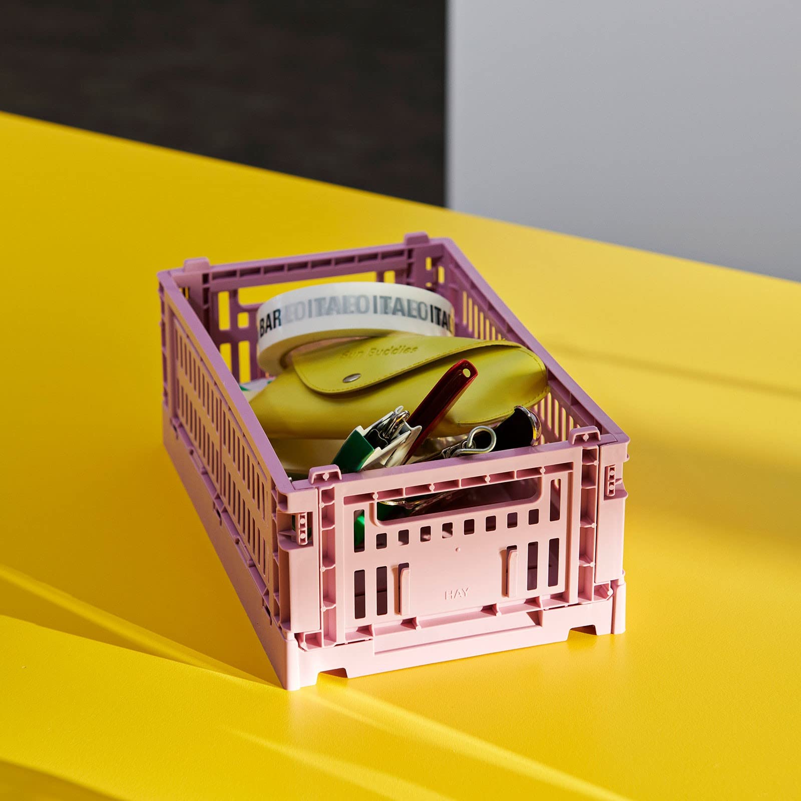 HAY Colour Crate S Recycled Polypropylene Transport Box Blush