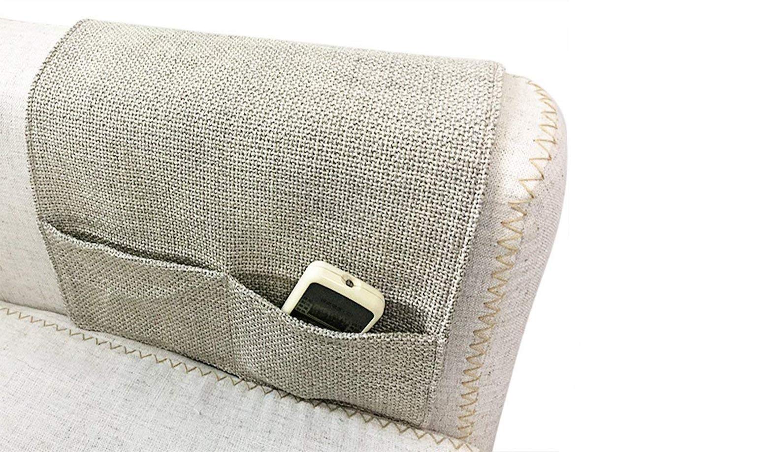 Anti-Slip Couch Sofa Armrest Organiser Chair Bedside Storage Pocket TV Remote Holder Bed Storage Pocket Bag for Cellphone Notepad Book Magazines