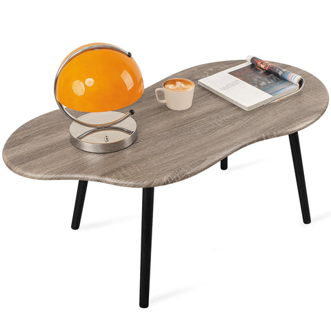 FEUFOAM Coffee Table Cloud Shaped Small Living Room Tables Farmhouse Rustic Coffee Tables Wooden Irregular Accent Center Table for Small Spaces Home