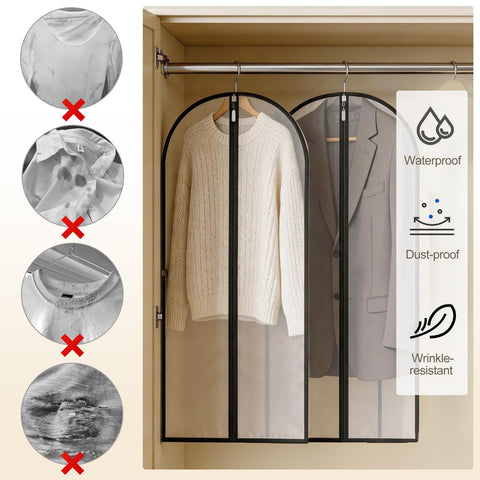 Pwsap 55in Dress Bags Covers Long, 2 Pack, Clothing Covers, Suit Bag