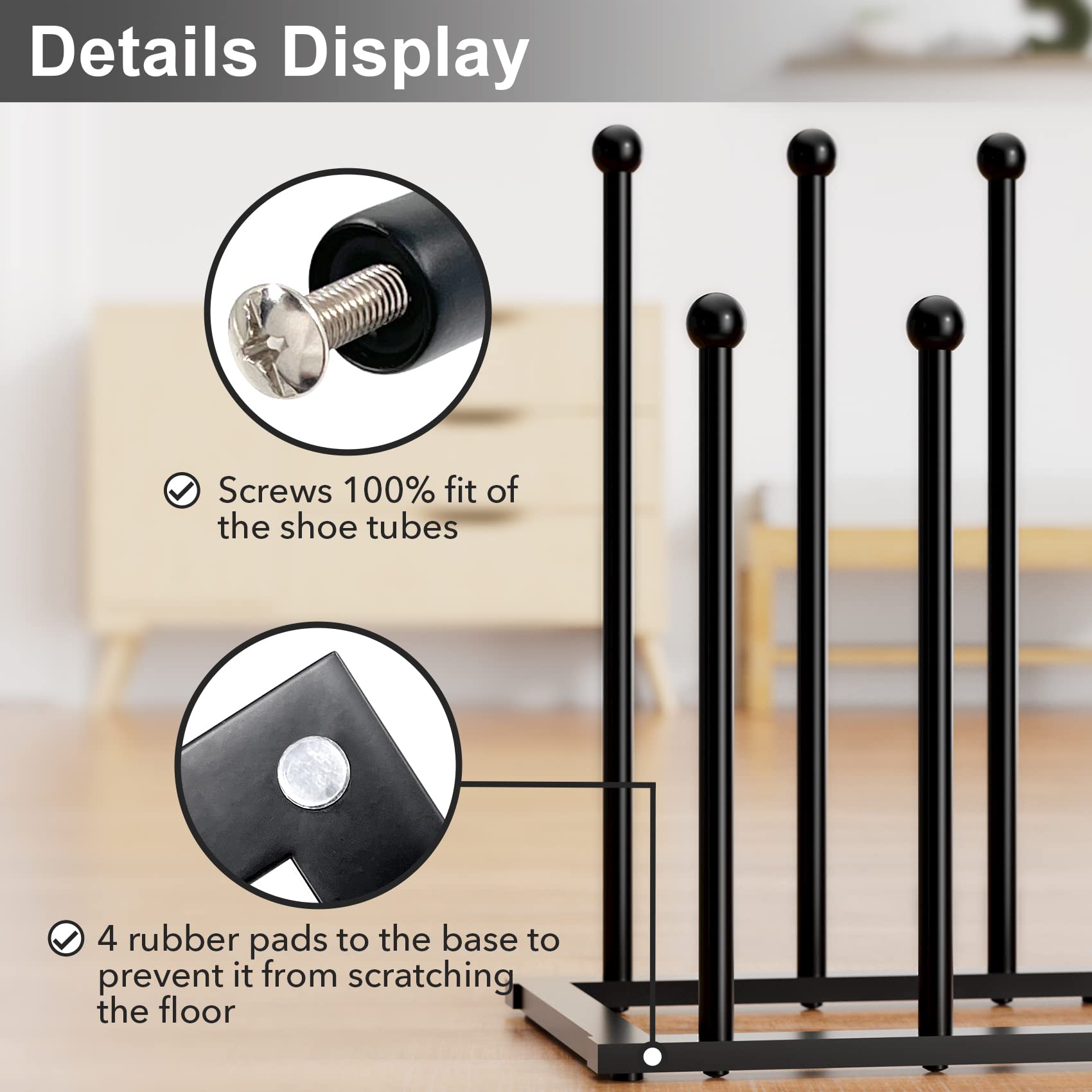 pickpiff Free Standing Shoe Rack - Black Metal Shoe Storage, Shoe Racks Storage for Dorm Room, Closet, Entryway, Bedroom, Patio Outdoor, Hallway