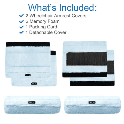 SPRING SEAON Wheelchair Armrest Pads Covers Fuzzy Desk Chair Arm Pads Soft