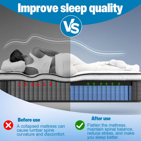 Scettar Sagging Mattress Support Fix Sinking Beds, 120 x 60 x 5 cm Under Mattress Support High Density Foam Insert Pad for Sagging Bed Repair