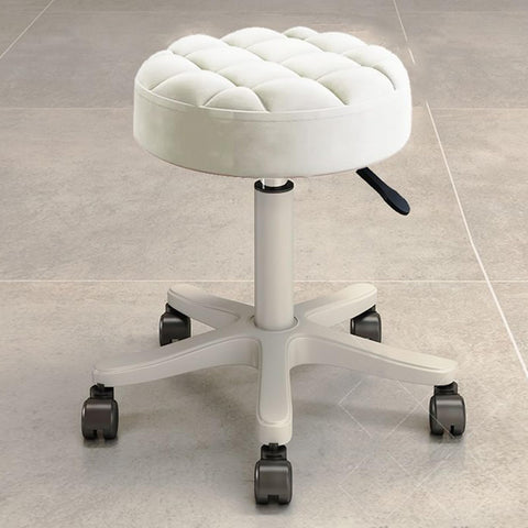 HNJZX Small Chair Round Rolling Stool with Wheels PU Leather Height Adjustable Swivel Stool Drafting Work Tatto Massage SPA Salon Stools Home Office