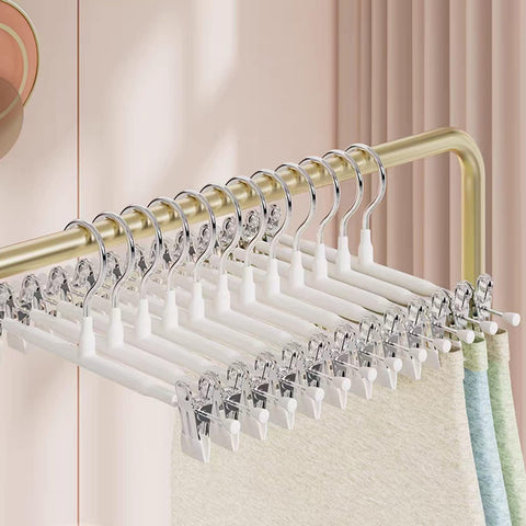 Supmaker 20 Pack Trouser Hanger, 30cm Pants Hangers Space Saving Skirt Hangers with Adjustable Clips,Heavy Duty Clothes Coat Garment Jeans Hangers
