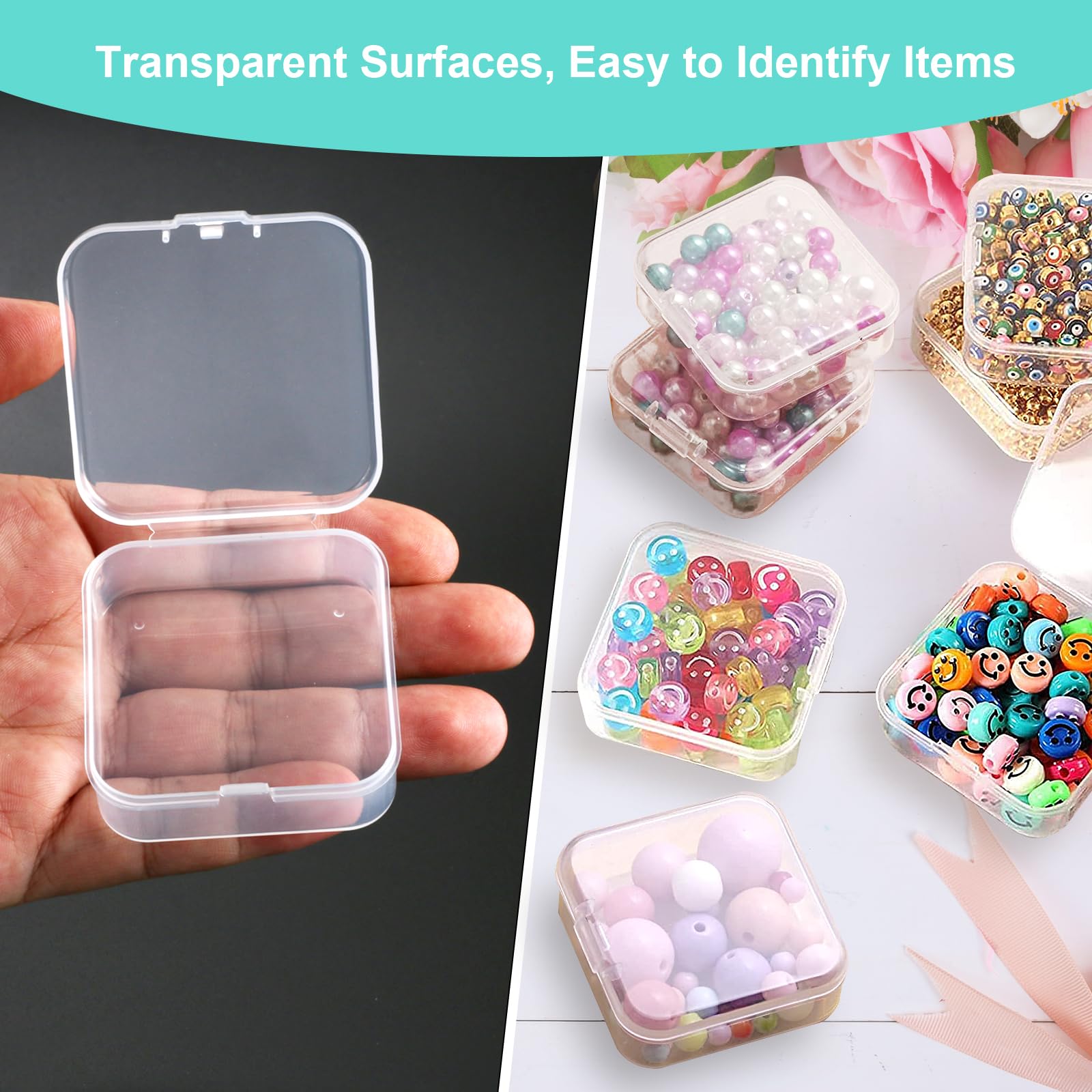 12 Pcs Small Plastic Boxes with Lids, Small Storage Boxes for Bead Storage