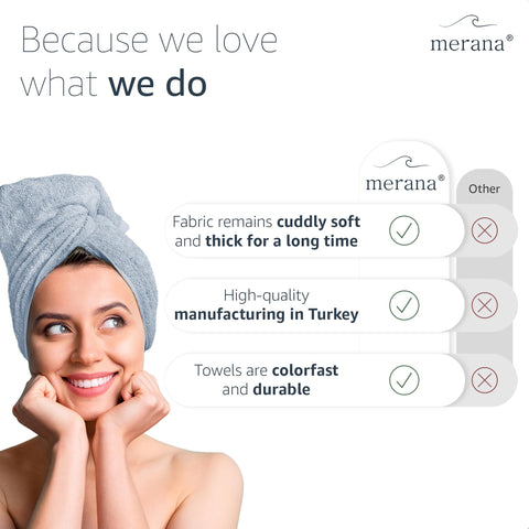 Merana OSLO towel set | quick-drying, soft & lint-free | terry luxury quality | 100% cotton terrycloth | OEKO-TEX | 590 GSM