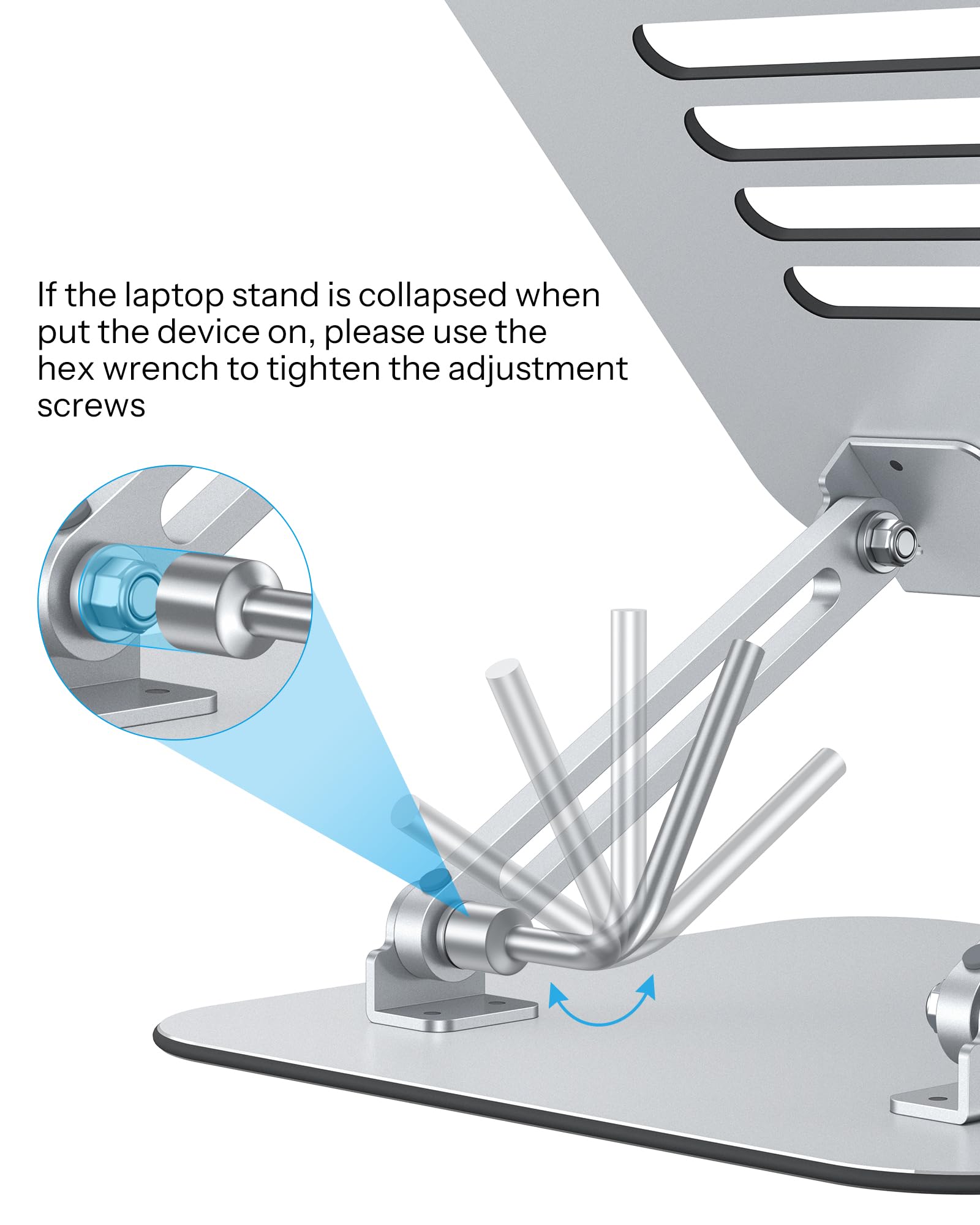 OMOTON Laptop Stand, Foldable Laptop Riser with Adjustable Height, 10-17.2"