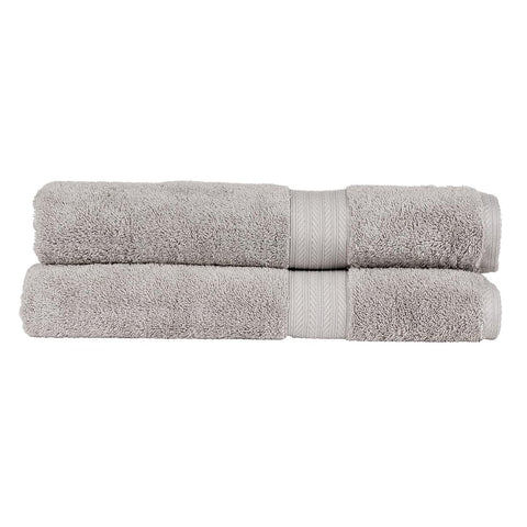 Christy Renaissance 2 Bath Sheets Set | Dove Grey | 100% Egyptian Cotton Pile | Luxuriously Soft and Super Absorbent | 675 GSM