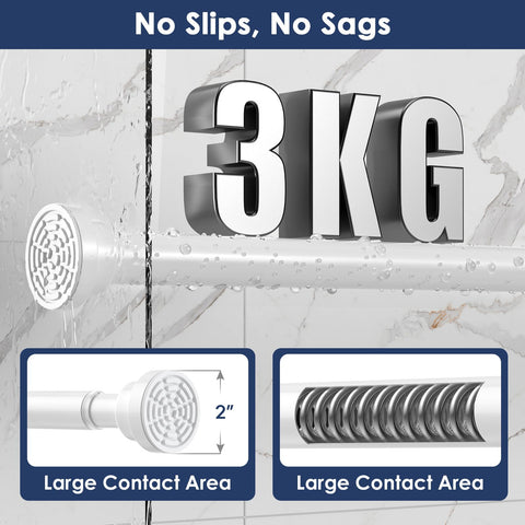 AIZESIShower Pole,Tension Rods 79 To 195 Cm, Spring Tension Curtain Rod, Tension Rods For Curtains