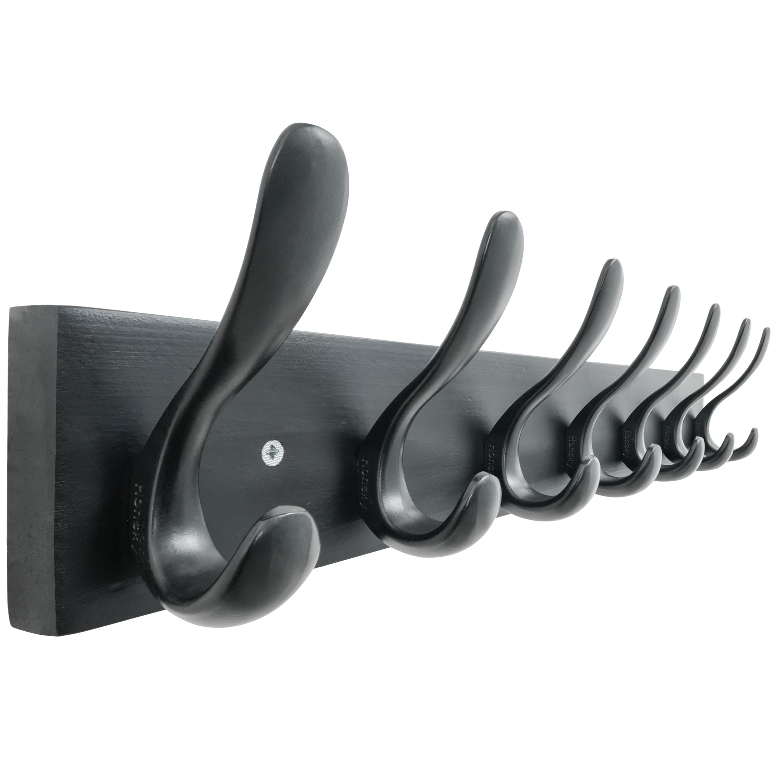 HONSKY Wall Coat Rack, 53cm Wooden Coat Hanger with 7 Double Hooks,Wall Coat Hook,Towel Rack Hanging Coat,Towel,Bag for Entryway, Hallway, Bedroom