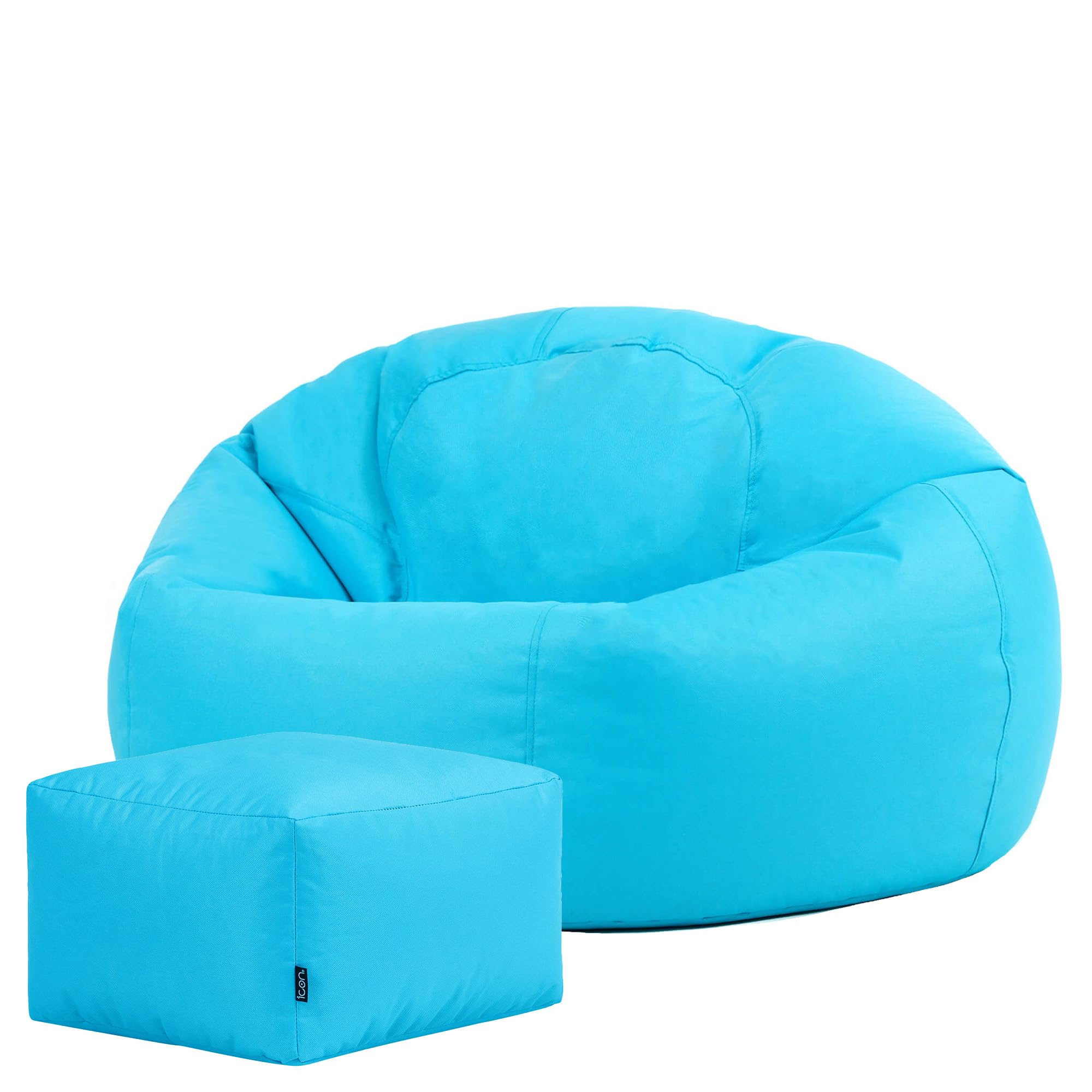 Bean Bag Bazaar Kingston Outdoor Bean Bag & Footstool with Filling, Aqua