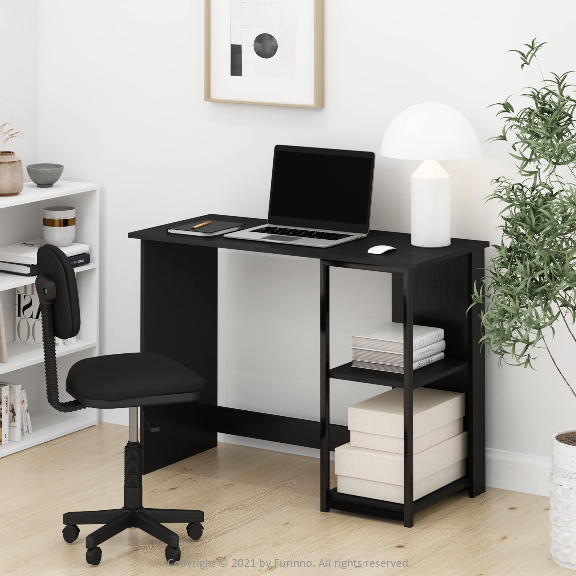 Furinno Computer Desk, Americano/Black, 74.2 (D) x 101 (W) x 45 (H) cm