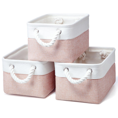 PWVMWM Small Storage Box With Handles, Small Storage Baskets As Gift Basket for Toys Towels Makeup