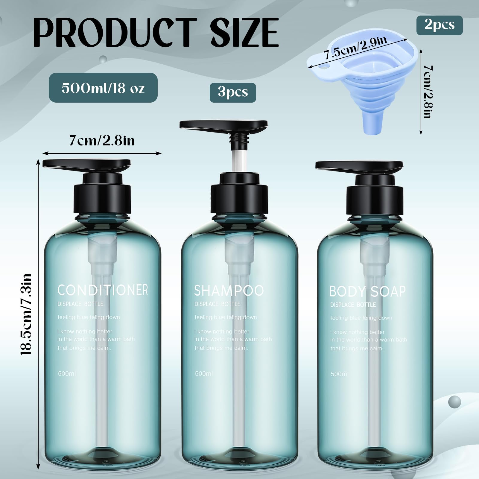 Invalidism 2Pcs Pump Bottle Dispenser 35oz Refillable Pump Bottles