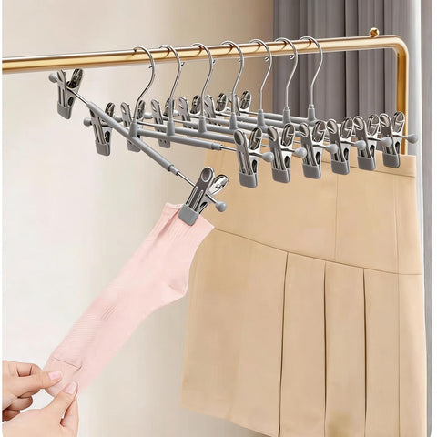 20 Pack Trouser Hanger, 30cm Pants Hangers Space Saving Skirt Hangers with Adjustable Clips,Heavy Duty Clothes Coat Garment Jeans Hangers