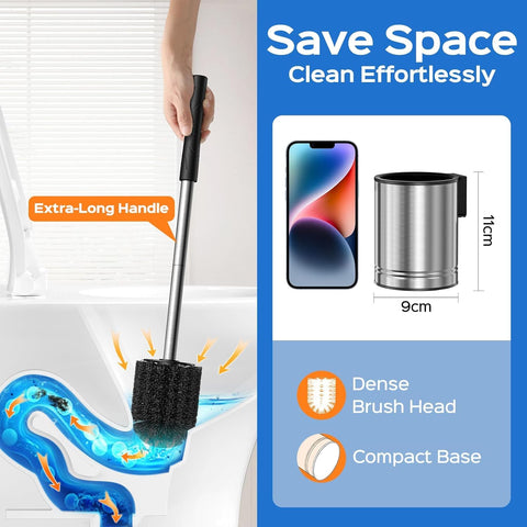 HAMITOR Caravan Toilet Brush and Holder Set: Wall-Mounted Space-Saving