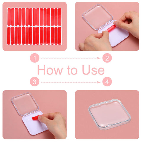 sourcing map 12 Pcs Press on Nail Storage Box with Adhesive Double Sided Tape, Acrylic Nail Display Box for Nail Salon Home Storage Supplies